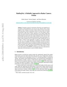 RadSegNet: A Reliable Approach to Radar Camera Fusion