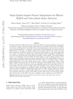 Depth Quality-Inspired Feature Manipulation for Efficient RGB-D and
  Video Salient Object Detection