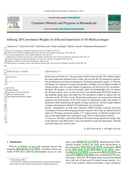 Inflating 2D Convolution Weights for Efficient Generation of 3D Medical
  Images