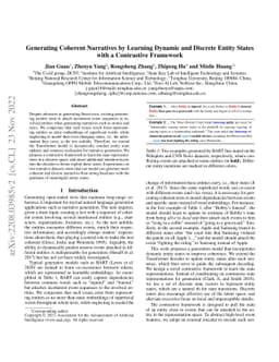Generating Coherent Narratives by Learning Dynamic and Discrete Entity
  States with a Contrastive Framework