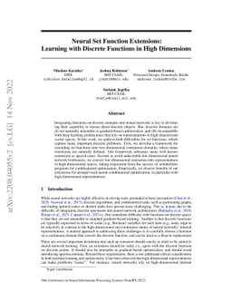 Neural Set Function Extensions: Learning with Discrete Functions in High
  Dimensions