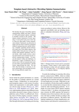 Template-based Abstractive Microblog Opinion Summarisation