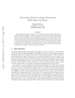 Adversarial Attacks on Image Generation With Made-Up Words
