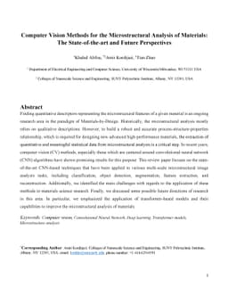 Computer Vision Methods for the Microstructural Analysis of Materials:
  The State-of-the-art and Future Perspectives