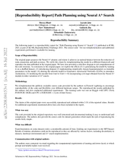 [Reproducibility Report] Path Planning using Neural A* Search