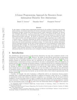 A Linear Programming Approach for Resource-Aware Information-Theoretic
  Tree Abstractions
