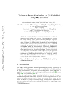 Distinctive Image Captioning via CLIP Guided Group Optimization