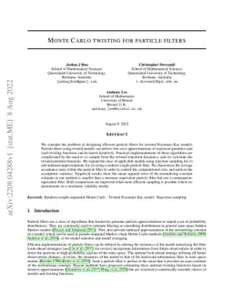 Monte Carlo twisting for particle filters