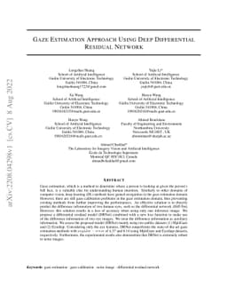 Gaze Estimation Approach Using Deep Differential Residual Network