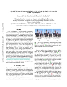 Adaptive Local Implicit Image Function for Arbitrary-scale
  Super-resolution