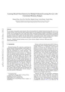 Learning-Based Client Selection for Federated Learning Services Over
  Wireless Networks with Constrained Monetary Budgets