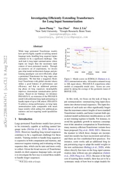 Investigating Efficiently Extending Transformers for Long Input
  Summarization
