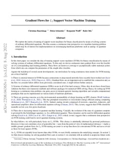 Gradient Flows for L2 Support Vector Machine Training