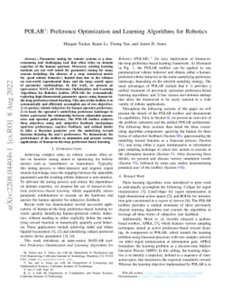 POLAR: Preference Optimization and Learning Algorithms for Robotics