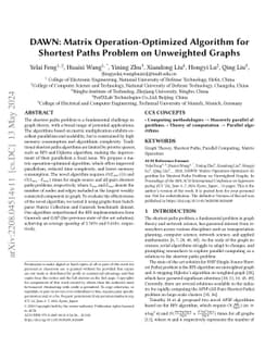 DAWN: Matrix Operation-Optimized Algorithm for Shortest Paths Problem on
  Unweighted Graphs