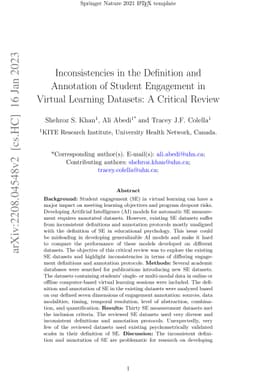 Inconsistencies in the Definition and Annotation of Student Engagement
  in Virtual Learning Datasets: A Critical Review