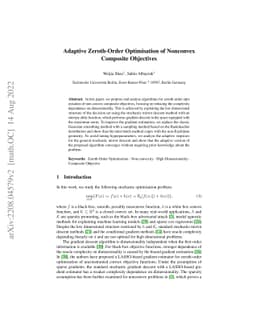 Adaptive Zeroth-Order Optimisation of Nonconvex Composite Objectives