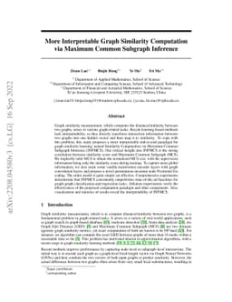 More Interpretable Graph Similarity Computation via Maximum Common
  Subgraph Inference