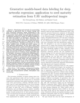 Generative models-based data labeling for deep networks regression:
  application to seed maturity estimation from UAV multispectral images