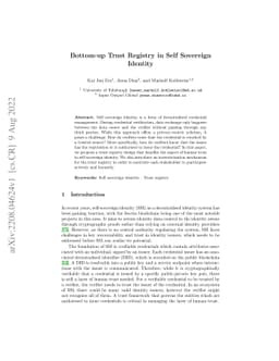Bottom-up Trust Registry in Self Sovereign Identity