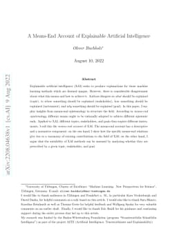 A Means-End Account of Explainable Artificial Intelligence
