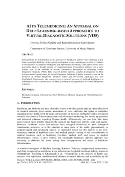 AI in Telemedicine: An Appraisal on Deep Learning-Based Approaches to
  Virtual Diagnostic Solutions (VDS)