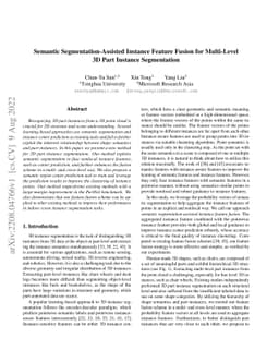 Semantic Segmentation-Assisted Instance Feature Fusion for Multi-Level
  3D Part Instance Segmentation