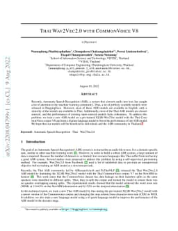 Thai Wav2Vec2.0 with CommonVoice V8