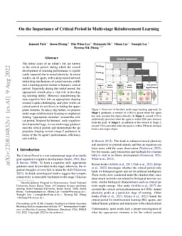 On the Importance of Critical Period in Multi-stage Reinforcement
  Learning