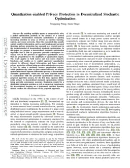 Quantization enabled Privacy Protection in Decentralized Stochastic
  Optimization