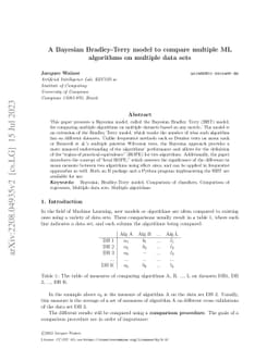 A Bayesian Bradley-Terry model to compare multiple ML algorithms on
  multiple data sets