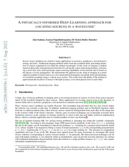 A physically-informed Deep-Learning approach for locating sources in a
  waveguide