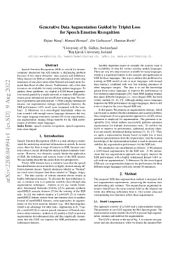 Generative Data Augmentation Guided by Triplet Loss for Speech Emotion
  Recognition