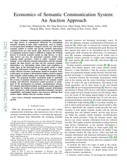 Economics of Semantic Communication System: An Auction Approach