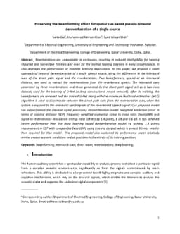 Preserving the beamforming effect for spatial cue-based pseudo-binaural
  dereverberation of a single source