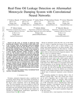 Real-Time Oil Leakage Detection on Aftermarket Motorcycle Damping System
  with Convolutional Neural Networks
