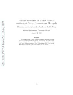 Poincaré inequalities for Markov chains: a meeting with Cheeger,
  Lyapunov and Metropolis