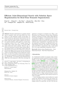 Efficient Joint-Dimensional Search with Solution Space Regularization
  for Real-Time Semantic Segmentation