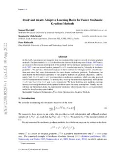 Adaptive Learning Rates for Faster Stochastic Gradient Methods