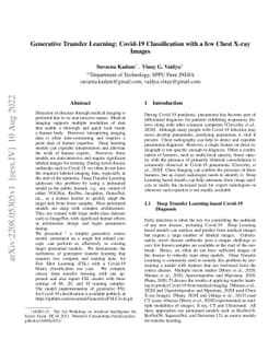 Generative Transfer Learning: Covid-19 Classification with a few Chest
  X-ray Images