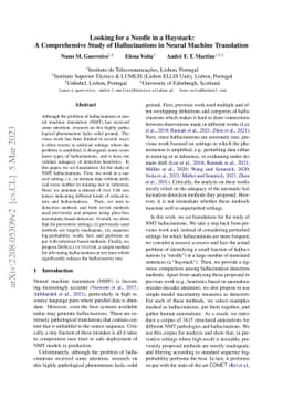 Looking for a Needle in a Haystack: A Comprehensive Study of
  Hallucinations in Neural Machine Translation