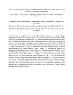 Active Learning Exploration of Transition Metal Complexes to Discover
  Method-Insensitive and Synthetically Accessible Chromophores