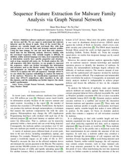 Sequence Feature Extraction for Malware Family Analysis via Graph Neural
  Network