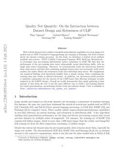 Quality Not Quantity: On the Interaction between Dataset Design and
  Robustness of CLIP