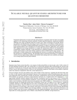 Scalable neural quantum states architecture for quantum chemistry