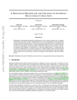 A Principled Method for the Creation of Synthetic Multi-fidelity Data
  Sets