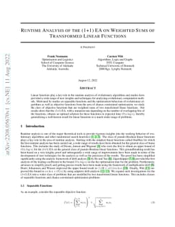 Runtime Analysis of the (1+1) EA on Weighted Sums of Transformed Linear
  Functions