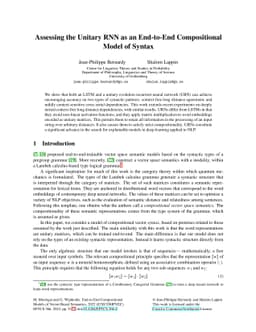 Assessing the Unitary RNN as an End-to-End Compositional Model of Syntax