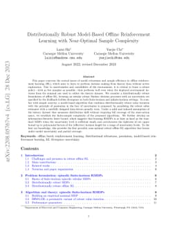 Distributionally Robust Model-Based Offline Reinforcement Learning with
  Near-Optimal Sample Complexity