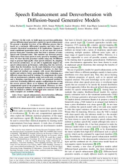 Speech Enhancement and Dereverberation with Diffusion-based Generative
  Models